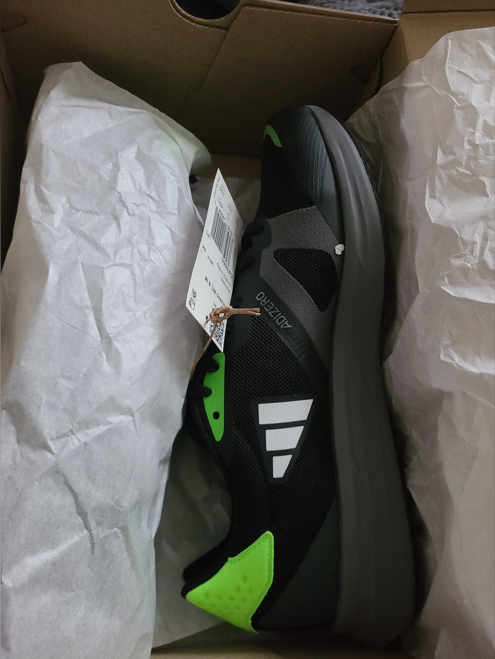 Adidas Adizero Rc 4 M Black And Green Men Size 7.5 - Picture 4 of 5